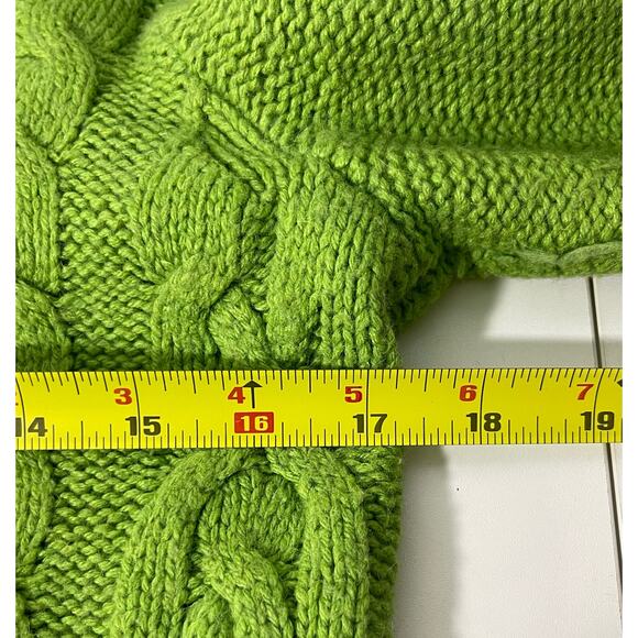 Ann Taylor Loft Green Wool Blend Cable Knit Sweater Size Medium - Picture 5 of 7